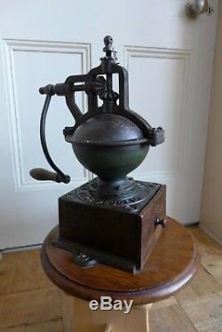 Antique Peugeot Freres Brevetes NO. 2 Cast Iron Coffee Grinder With Drawer Shop