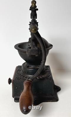 Antique Peugeot Freres Brevettes Model A Iron Coffee Mill Works/Great Paint/1881