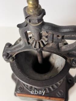 Antique Peugeot Freres Brevettes Model A Iron Coffee Mill Works/Great Paint/1881