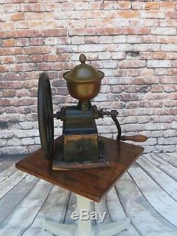 Antique Peugeot Freres C2 Cast Iron Counter Top Coffee Grinder Mill-all Original