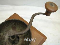 Antique Primitive Cast Iron Lap Coffee Grinder Burr Mill Kitchen Tool