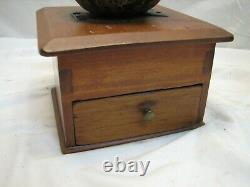 Antique Primitive Cast Iron Lap Coffee Grinder Burr Mill Kitchen Tool