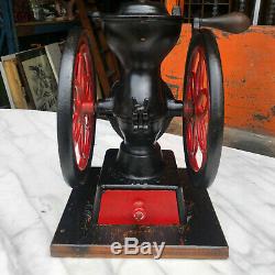 Antique Primitive Enterprise #2 Cast Iron Double Wheel Table Top Coffee Grinder