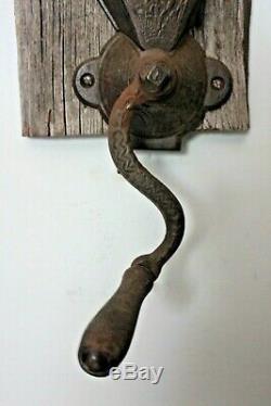 Antique Primitive L&S Wall Mount Cast Iron Coffee Grinder