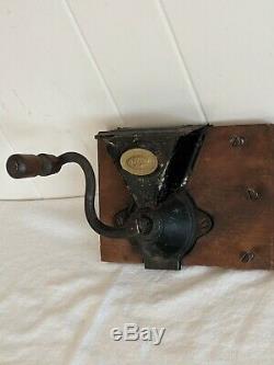 Antique Primitive Small Wilson's Improved Pattern Cabinet Wall Coffee Grinder