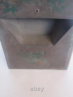 Antique Primitive Tin Litho Green Paint Store Counter Coffee Bin & Grinder Mill