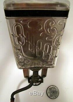 Antique Queen Glass Body Wall Mount Coffee Grinder Mill Hopper Brighton