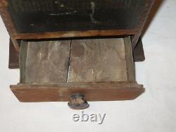 Antique Rapid Coffee Mill No 42 Wood Square Coffee Grinder Drawer