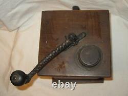 Antique Rapid Coffee Mill No 42 Wood Square Coffee Grinder Drawer