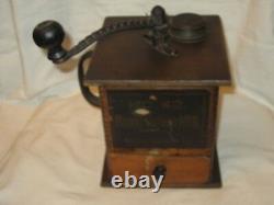 Antique Rapid Coffee Mill No 42 Wood Square Coffee Grinder Drawer