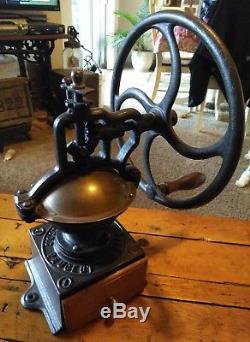 Antique Rare French Peugeot Brevetes Cast Iron Coffee Grinder Mill A1