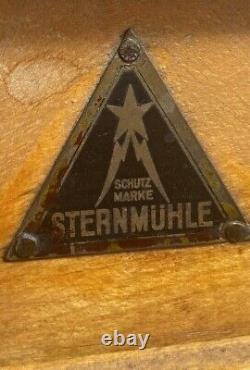 Antique Rare German Schutz Marke Sternmuhle Hand Crank Coffee MILL Grinder Wood
