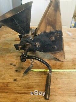 Antique Rare Wall Mount Coffee Grinder With Cadt Iron Handle Drop Cup Funnel