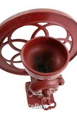 Antique Red Cast Iron ENTERPRISE # 60 Philadelphia Grist Mill Coffee Grinder