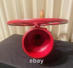 Antique Red Cast Iron Single Wheel Manual 12 Coffee Grinder NO. 1-1/2
