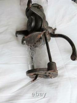 Antique Rev-o-noc Cast Iron Wall Hanging Coffee Grinder