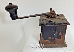 Antique Run Easy Wooden/Cast Iron Coffee Mill Simmons Hardware, St. Louis USA