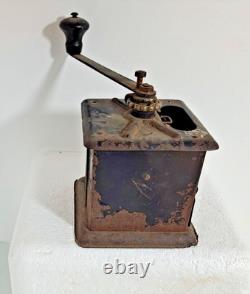 Antique Run Easy Wooden/Cast Iron Coffee Mill Simmons Hardware, St. Louis USA