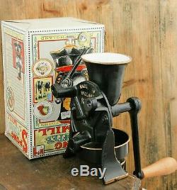 Antique SPONG & CO w. Box Coffee Grinder Mill Moulin Molinillo cafe Macinacaffe