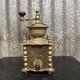 Antique Solid Brass COFFEE GRINDER with Drawer and Hand Crank VINTAGE