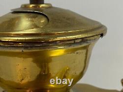 Antique Solid Brass Coffee Grinder with Drawer and Hand Crank