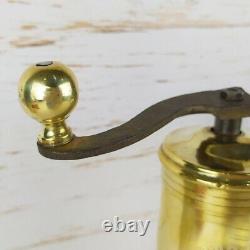 Antique Solid Brass Coffee Pepper Mill Grinder Manual Cylinder Classic 11 EUROP