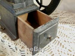 Antique Spanish Bistro Bar Coffee Grinder MILL Patentado Original Cast Iron