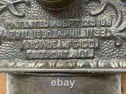 Antique TELEPHONE ARCADE EARLY COFFEE MILL GRINDER Patent 1893 Freeport Illin