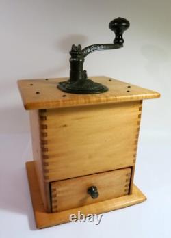 Antique Tall Wooden ARCADE No. 999 Box Mill Coffee Grinder-Refinished