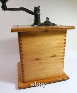 Antique Tall Wooden ARCADE No. 999 Box Mill Coffee Grinder-Refinished