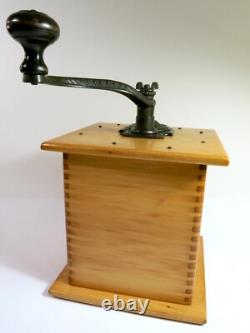 Antique Tall Wooden ARCADE No. 999 Box Mill Coffee Grinder-Refinished