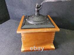 Antique The Euclid Wood Products Co Cleveland Oh Cast Iron Coffee Grinder MILL