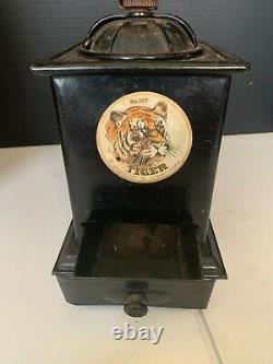 Antique Tiger No 100 Metal Coffee Grinder Bronson Walton Co Cleveland Ohio