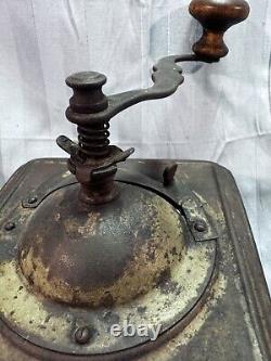 Antique Tin Metal Coffee Grinder Mill likely German or European. Early 1900s