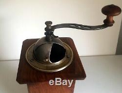 Antique Tower Shaped Wooden Coffee Grinder Coffeeware