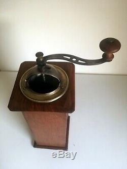 Antique Tower Shaped Wooden Coffee Grinder Coffeeware