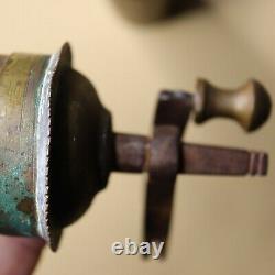 Antique Turkish Arabic 13 Brass Coffee / Pepper Mill Grinder Hallmarked VINTAGE