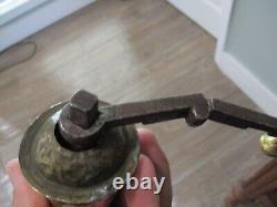 Antique Turkish or Russian Hand crank coffee grinder with makers marks