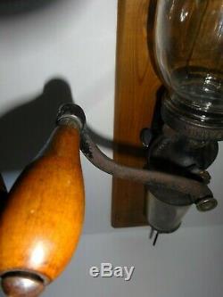 Antique Universal No. 24 Cast Iron And Glass Wall Mount Coffee Grinder