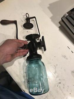 Antique Universal No 24 Cast Iron Wall Mount Coffee Grinder Landers Frary Clark