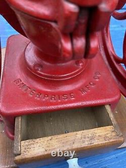 Antique VTG Enterprise Philadelphia cast iron MANUAL coffee grinder