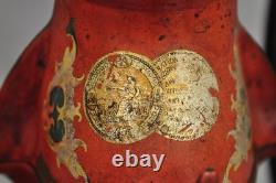 Antique Victorian Enterprise Phila. Red Cast Iron Coffee Mill Grinder Table Lamp