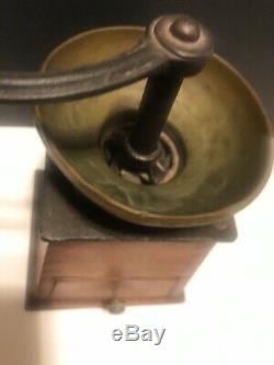 Antique Vienna European Dovetailed Wood Coffee Mill Grinder