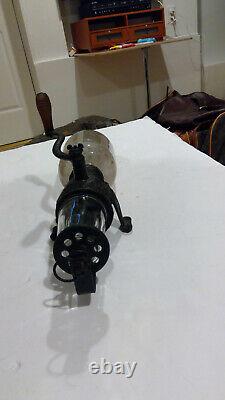 Antique Vintage Arcade Crystal Wall Mount Coffee Grinder MILL Cast Iron Complete