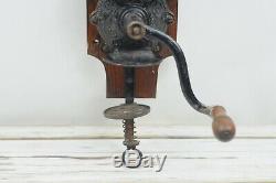 Antique. / Vintage Coffee Grinder Cast Iron Wood Golden Rule Blend Coffee