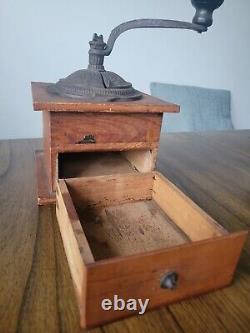 Antique Vintage Coffee Grinder Cast Iron and Wood Imperial Arcade