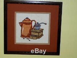 Antique Vintage Coffee Grinder & Pot Needlepoint Happy Morning You'll Love it