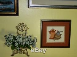 Antique Vintage Coffee Grinder & Pot Needlepoint Happy Morning You'll Love it