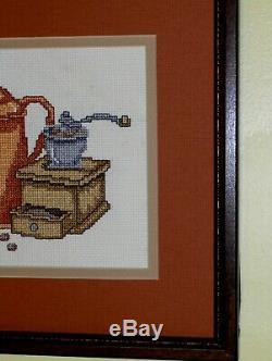 Antique Vintage Coffee Grinder & Pot Needlepoint Happy Morning You'll Love it