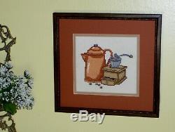 Antique Vintage Coffee Grinder & Pot Needlepoint Happy Morning You'll Love it